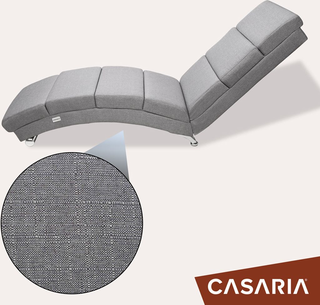 Poltrona Relax CASARIA London XXL - Chaise Longue Grigio 186x89x55cm Per Interni - Foto 9