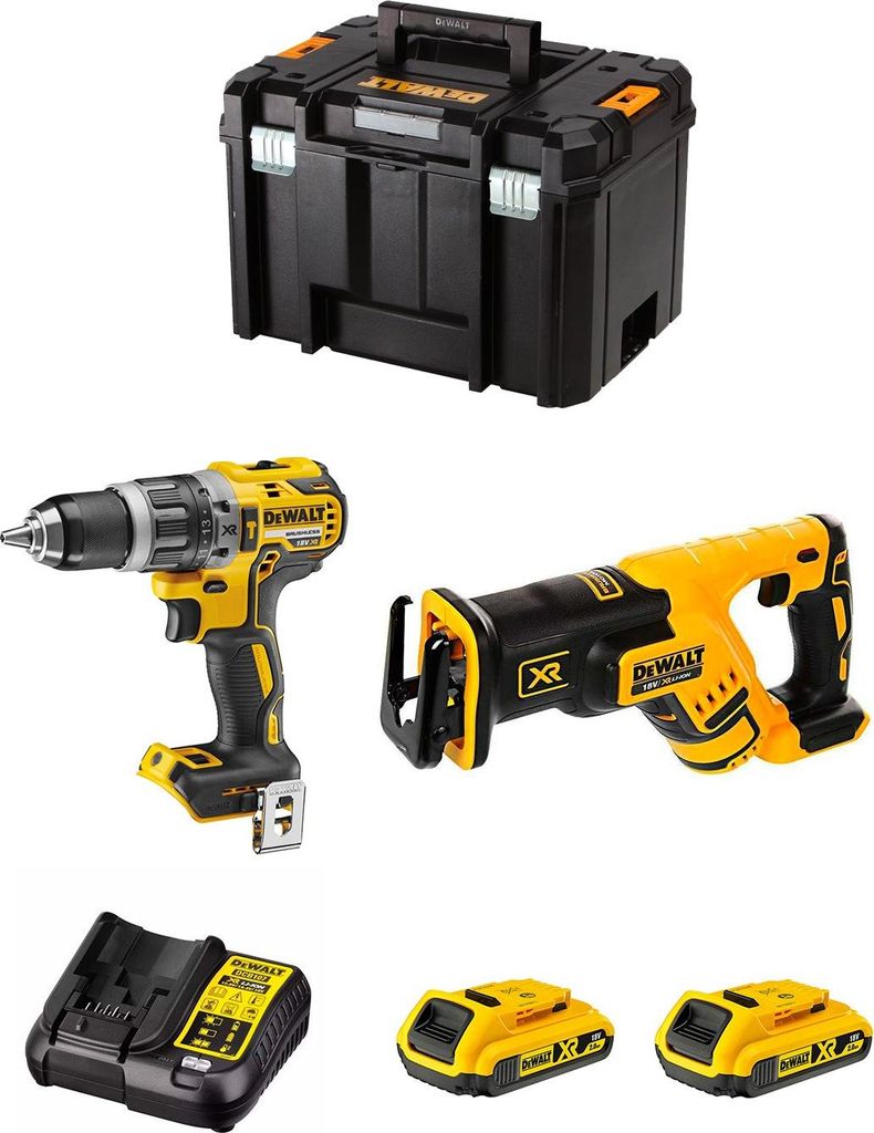DeWALT Kit DWK205 (DCD796 + DCS367 + 2 x 2,0 Ah + DCB107 + TSTAK VI)