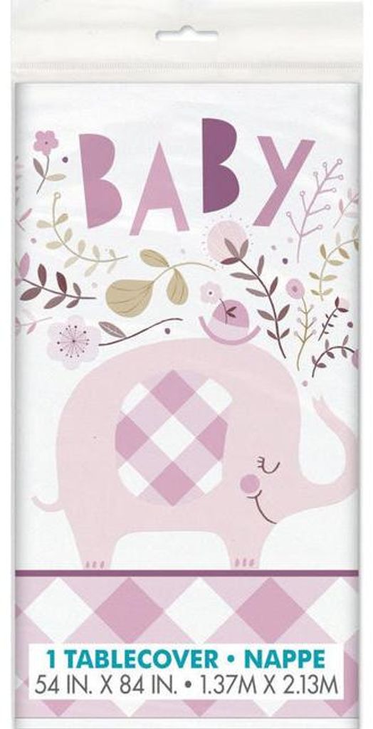 Unique Baby Shower tafelkleed 84 x 54 cm, roze Productafbeelding 