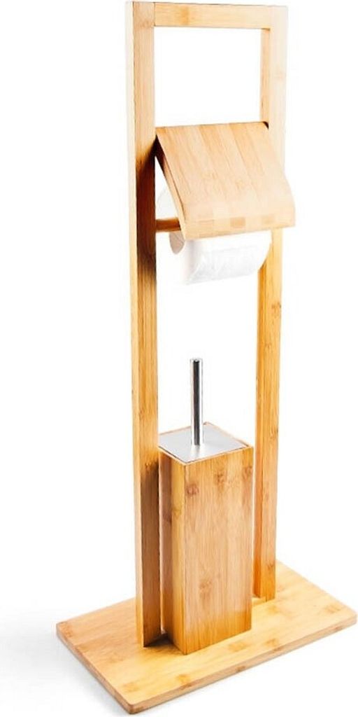 zestaw WC relaxdays brązowy, srebrne drewno Zdjęcie produktu