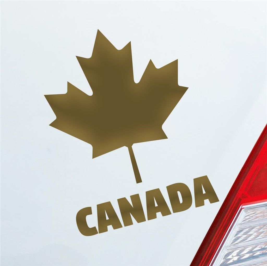 Auto Aufkleber Kanada Canada Ahornblatt maple leaf Urlaub Car 10x13 cm Gold Sticker Heckscheibenaufkleber