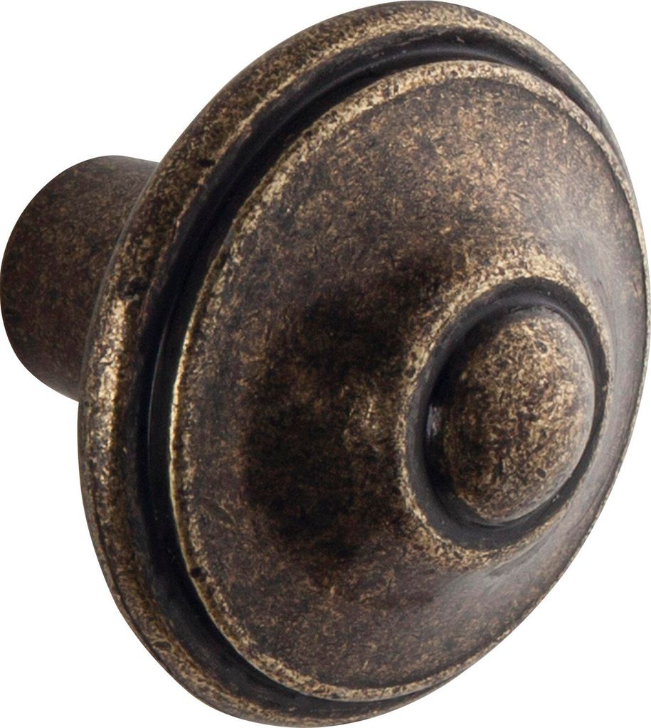 Knopf Flores ø 31 mm, Tiefe 29 mm, ZN altmessing brüniert