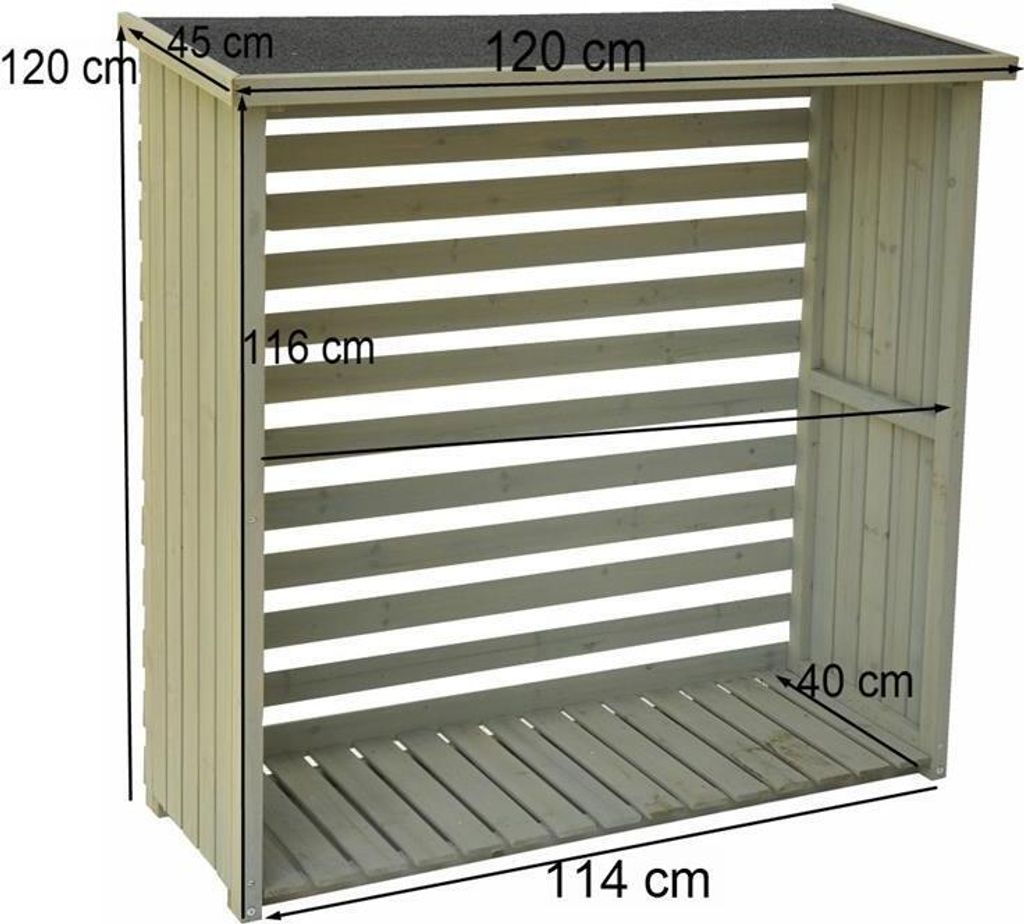 Kaminholzregal 120 x 120 x 45 cm Produktbild 3