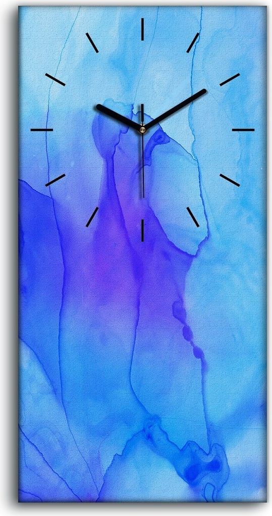 Wandbild Leinwand Bilder mit Uhr Geräuschlos 30x60 Tinte Abstrakte Kunst - schwarze Hände