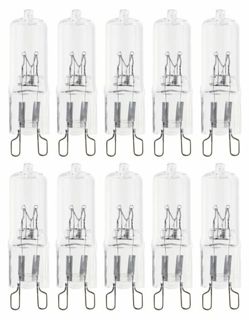 10 x Halogen Stiftsockellampe 42W = 60W G9 klar 630lm Produktbild 