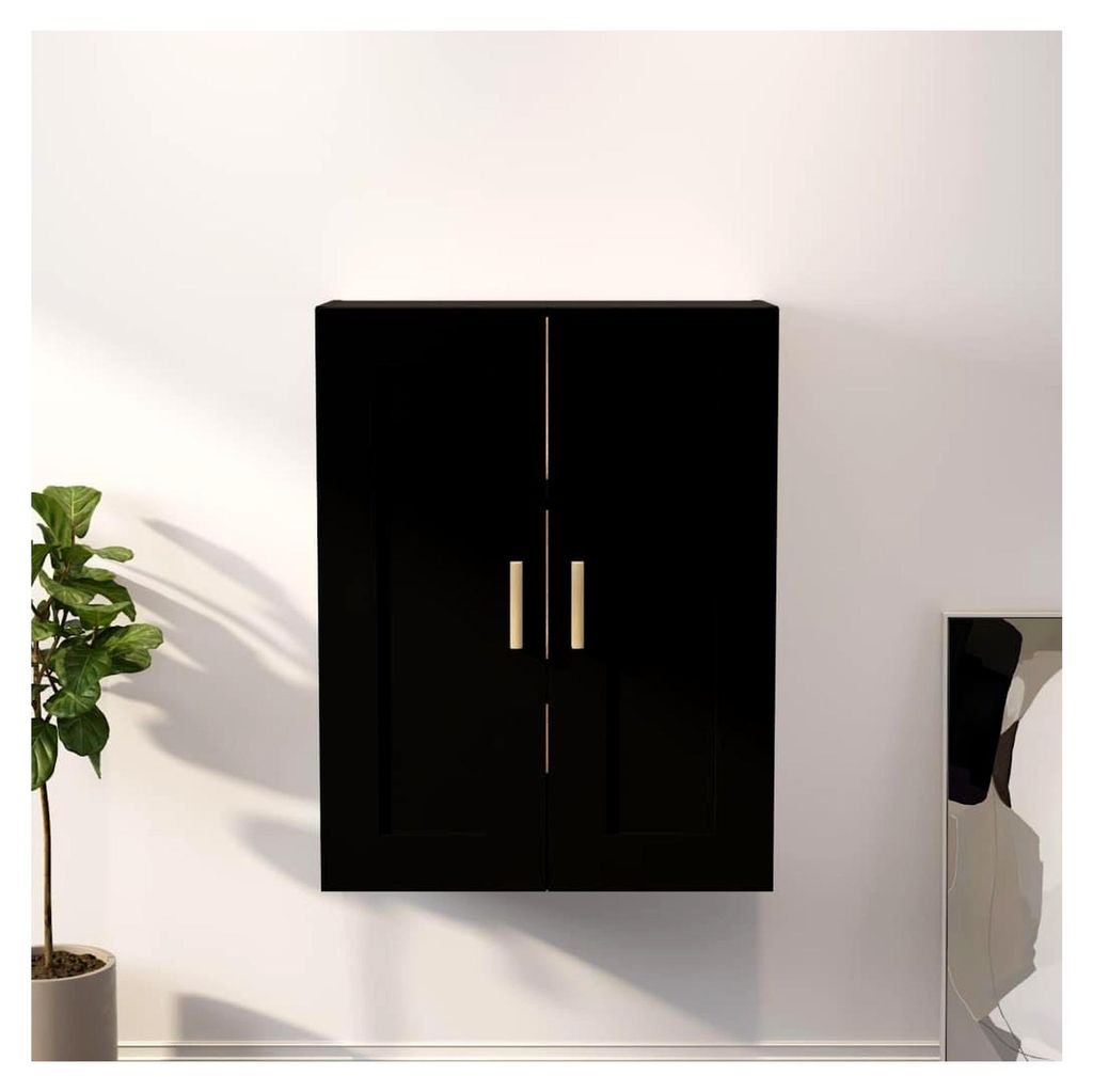 Hängeschrank für Außenmöbel Schwarz 69,5x32,5x90 cm aus Holzwerkstoff