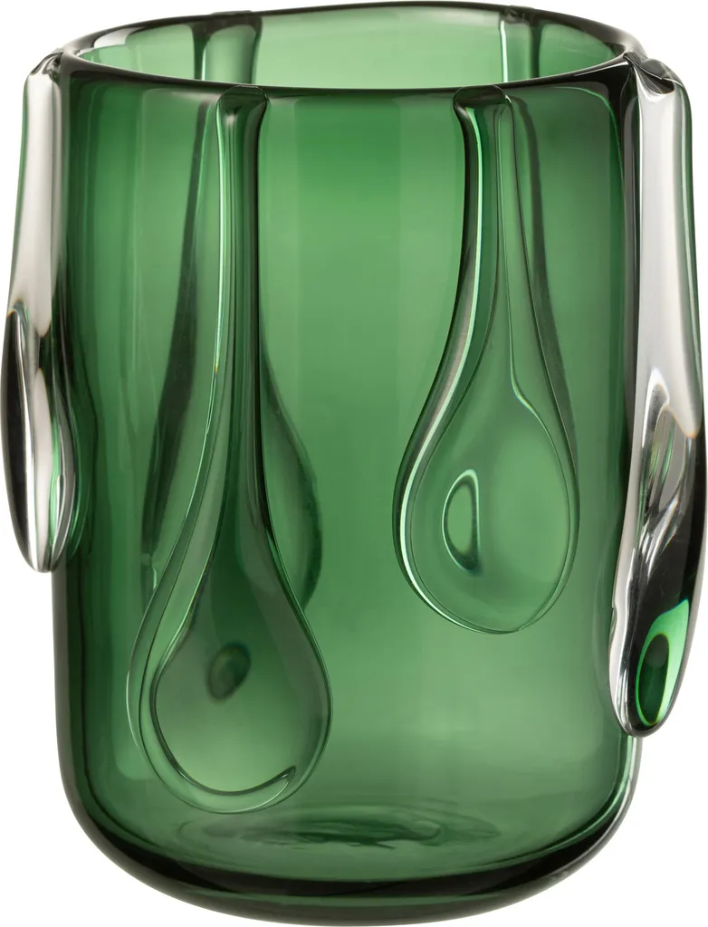 J-Line Vase Drippy en Verre Vert Small - Décoration Design Contemporain