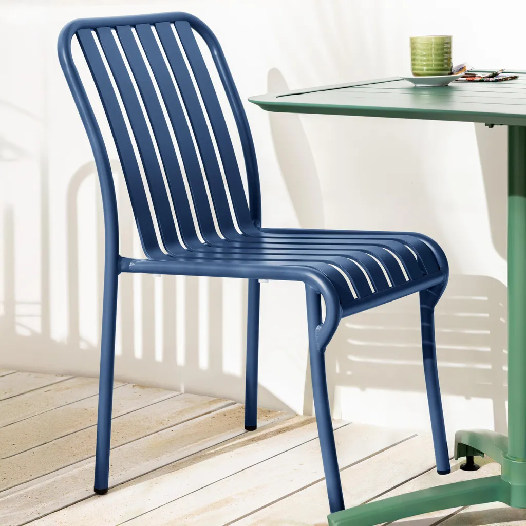 Sedia da giardino di design alluminio blu scuro - Oviala Faro