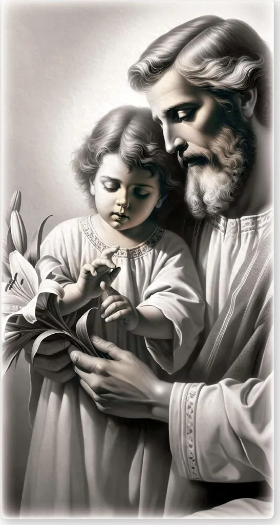 Saint Joseph en Bois Peint 9x18 cm : Finition Artisanale et Durable