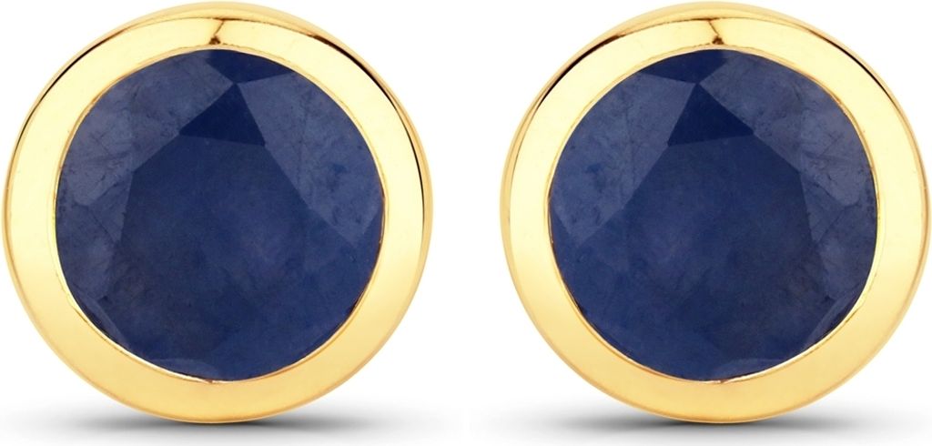 Ohrstecker Sterling Silber gelbvergoldet Saphir blau