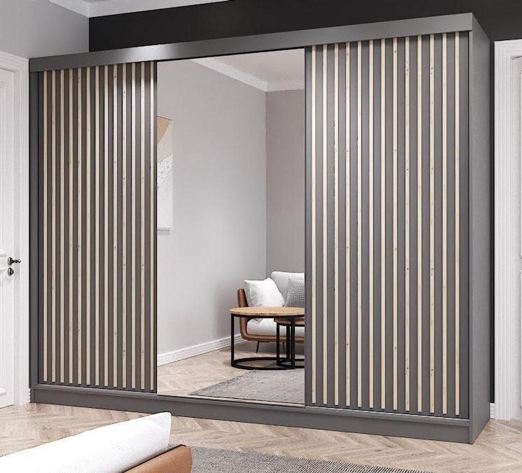 Krudox RAMIS Schiebetürenschrank mit Spiegel 250x216x62 cm, Produktbild 