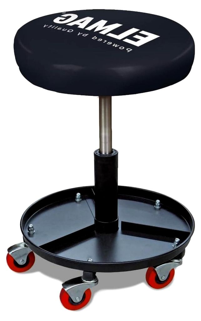Mobiler Arbeitsstuhl | Höhenverstellbar 45-60 cm | Belastbarkeit bis 150 kg | ø38 cm | Werkstatthocker