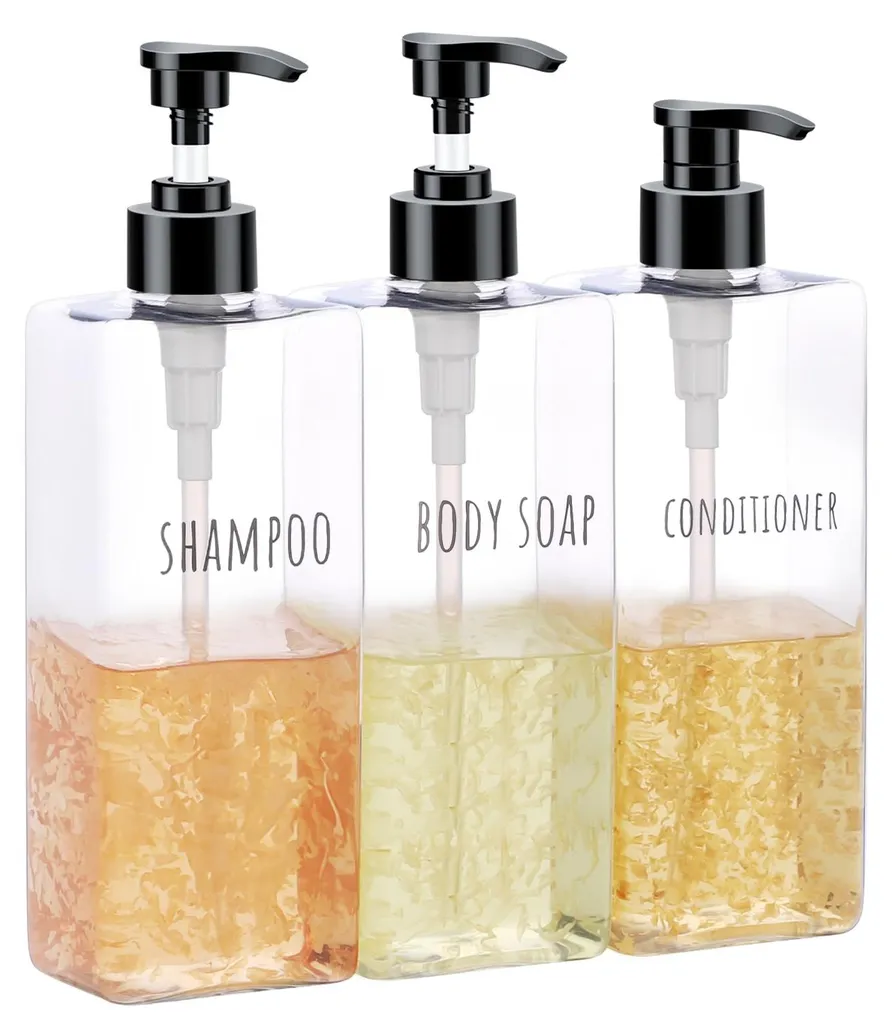 Flacons à pompe 500ml au design minimaliste avec étiquettes waterproof