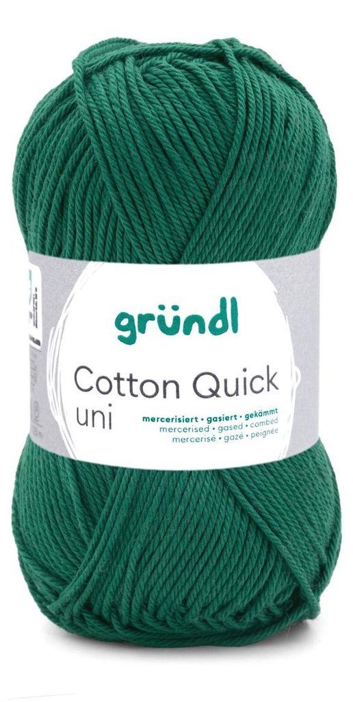 Gründl Baumwolle quick uni,50g.100%Baumwolle,mercerisiert,Häkel- u. Strickgarn,50g / 125 m,NS 3-4 169 tannengrün