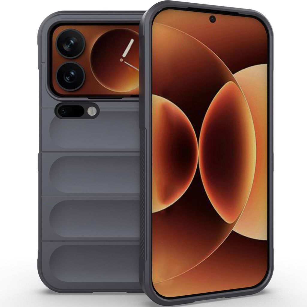 Handyhülle für Xiaomi 17 Pro Weich TPU Silikon Stossfest Anti-rutsch Hülle Dunkelgrau
