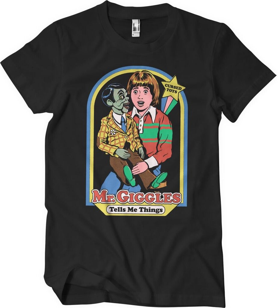 Mr Giggles Tells Me Things T-Shirt - XX-Large - Black