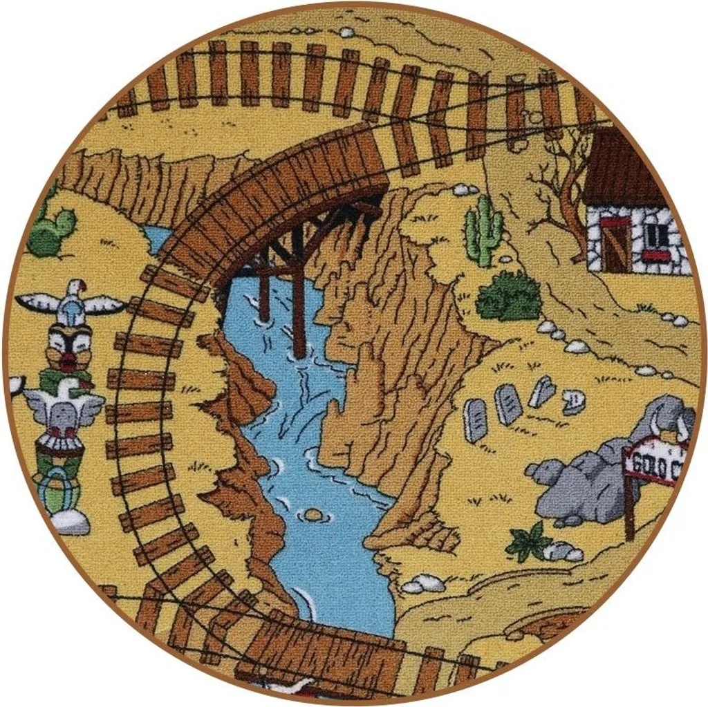 Tapis enfant Western rond 200 cm - Matière résistante et design XL