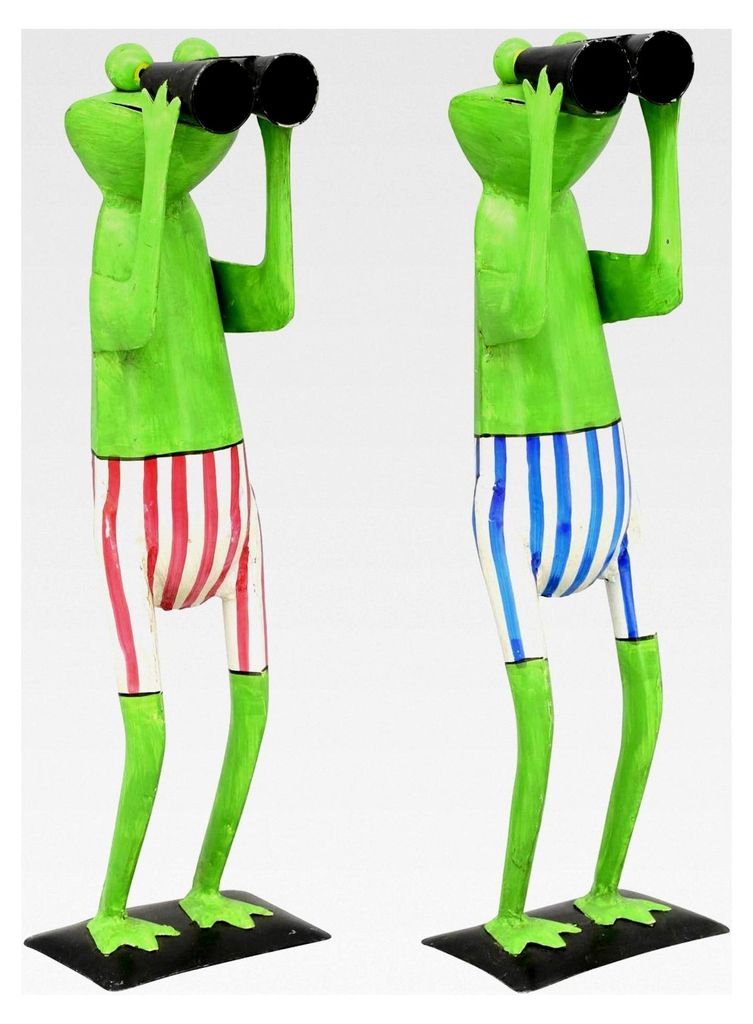 Metall-Frosch als Spannerfrosch mit Fernglas, ca. 52 cm hoch, Preis für 1 Stück