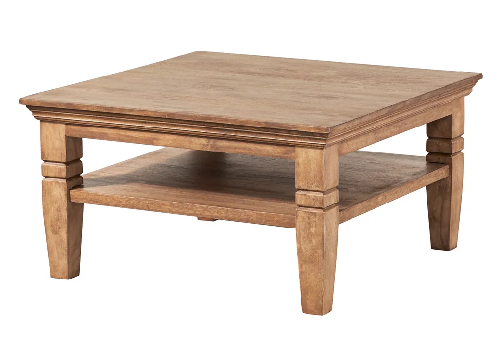Table basse bois de manguier beige huilé TOULOUSE #12 style industriel