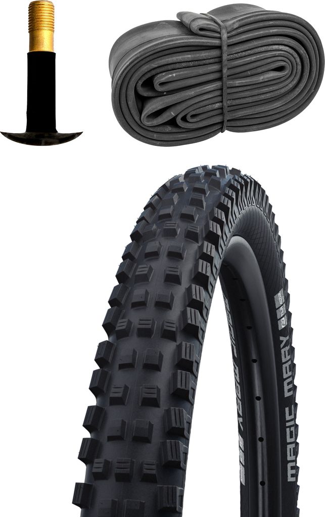 Schwalbe Magic Mary Fahrradreifen Enduro MTB 29 Zoll E Mountainbike Reifen Downhill 29" x 2,40" mit Schlauch AV Addix Soft Super Gravity