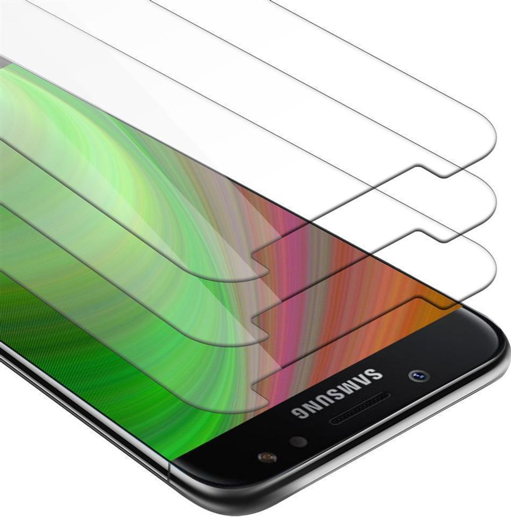 Cadorabo 3x Panzer Folie für Samsung Galaxy J7 2017 Schutzfolie in Transparent Folie Tempered Display-Schutzglas