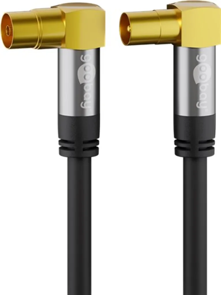 Cavo Antenna Goobay 1m 90 Gradi 135dB - Schermato 4x Nero Alta Qualità - 11