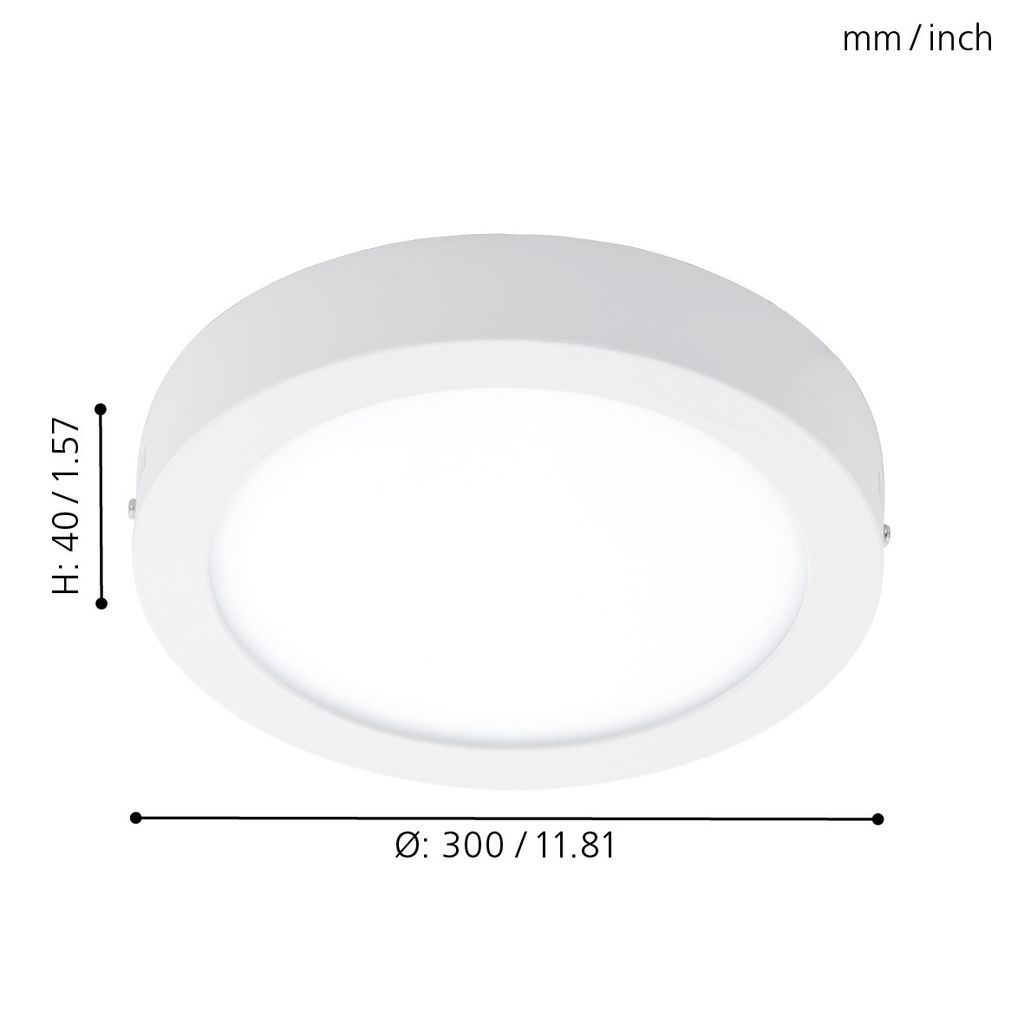 EGLO FUEVA-C, 1 žárovek, LED, 6500 K, 2700 lm, Bílá Obrázek produktu 