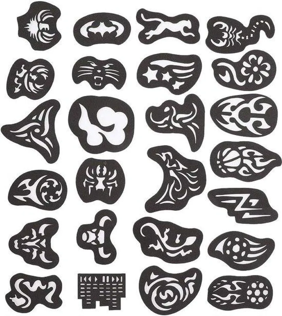 Lot de 25 modèles de tatouage capillaire éphémère pour hair design