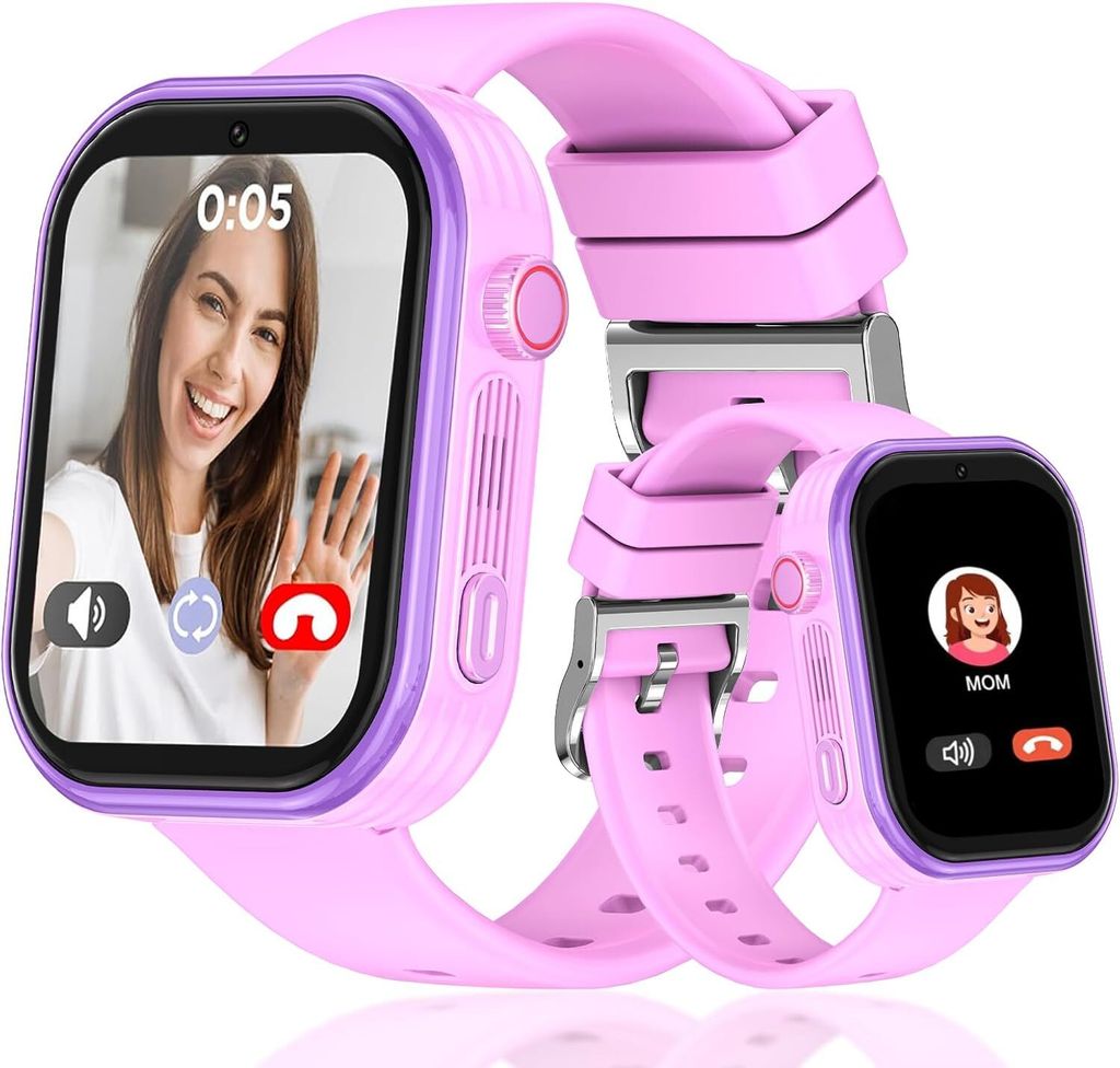 4G Smartwatch Kinder mit GPS und Telefon, Nachrichten, Schulmodus, 7 Spiele, SOS, GPS, Kamera, Anrufe
