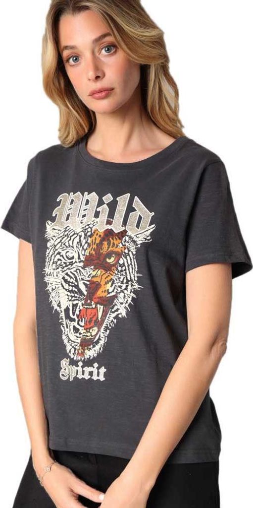 Deeluxe Leona M+ Kurzarm-t-shirt Schwarz,Grau 2XL Damen Schwarz,Grau 2XL