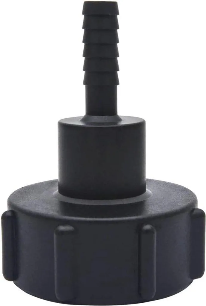 Raccord IBC 1/2 pouce noir en plastique robuste avec joint d'étanchéité