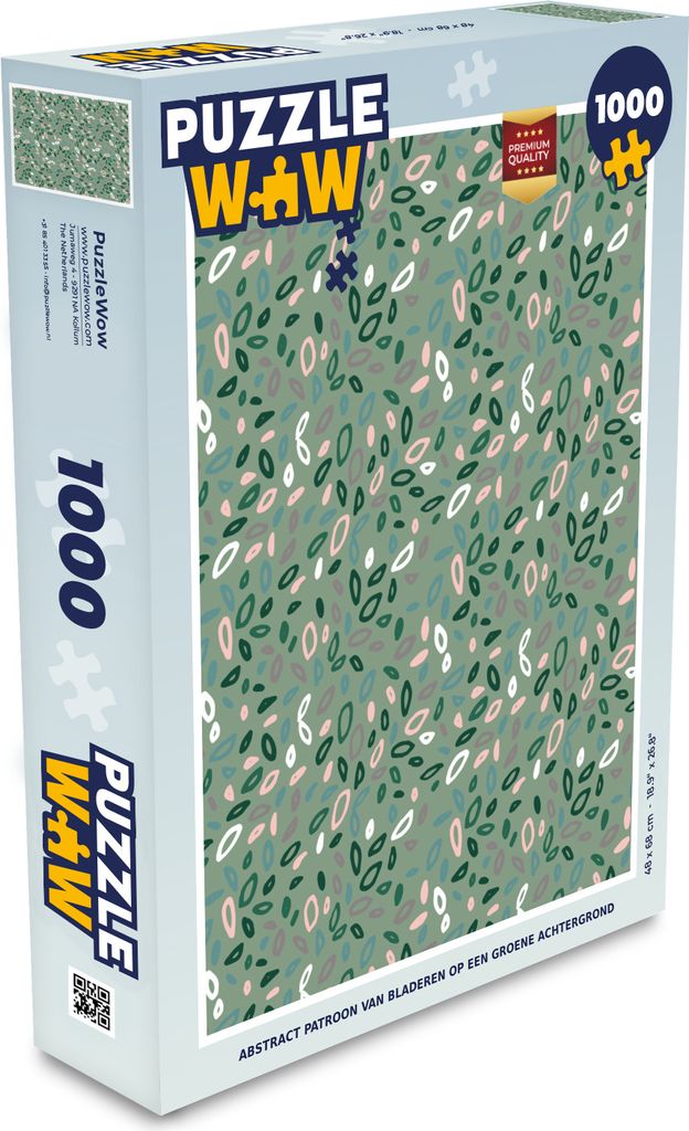 MuchoWow Puzzle 1000 Teile Blätter - Muster - Abstrakt - Spielzeug - Alt und Jung - Spiele - Puzzeln
