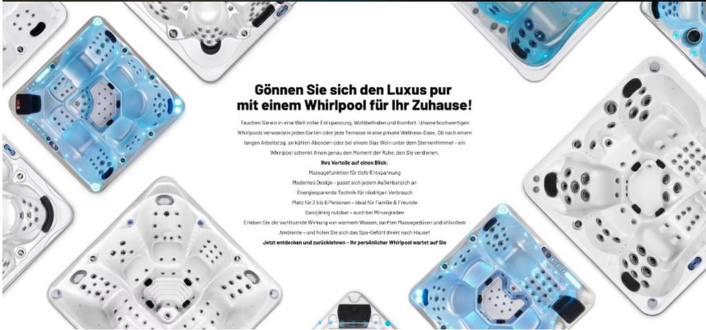 Whirlpool Warmwasserbecken Blubberbad Erholungsbecken Warmwasserbad 200x200 cm
