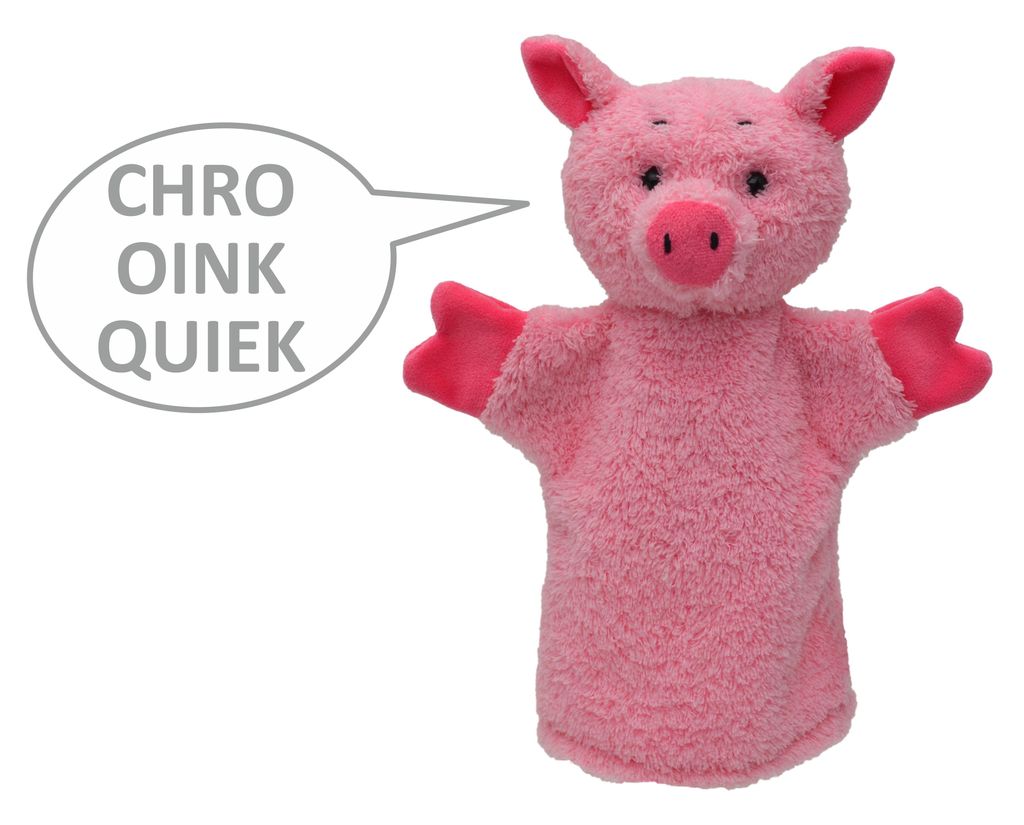 Handpuppe Schwein Sprechend 26 cm Rosa, 20397A