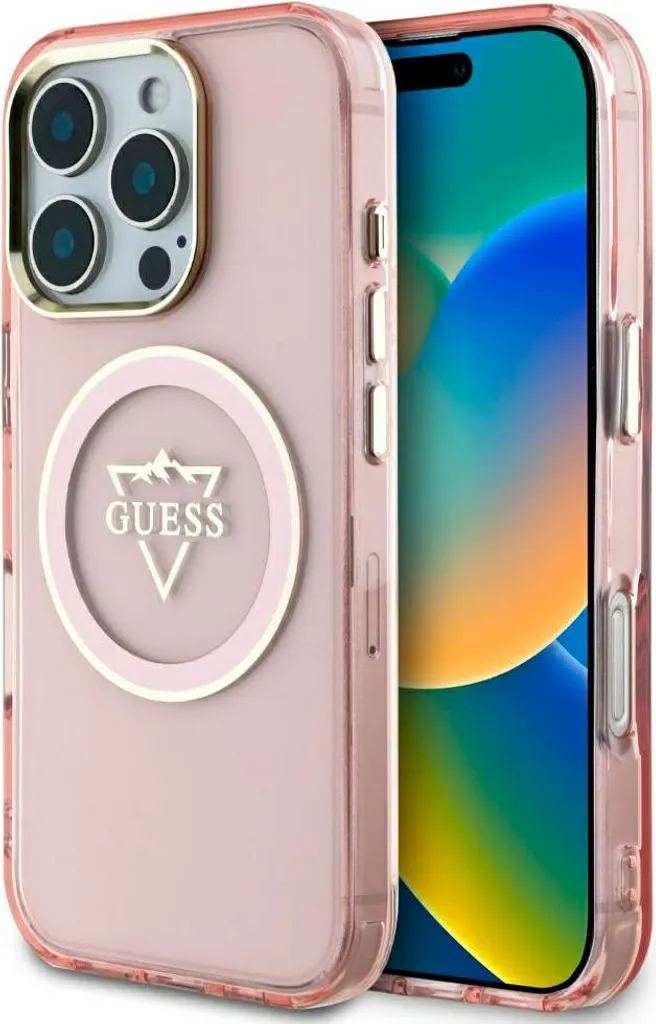 Offerta Cover Guess iPhone 16 Pro Max MagSafe Rosa Metal Mountain