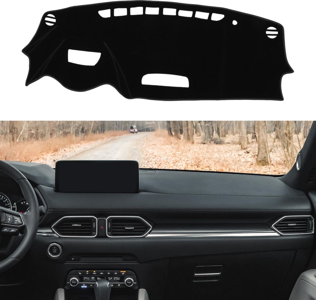 Armaturenbrett-Abdeckung, rutschfeste Armaturenbrett-Teppichmatte für Mazda CX-3 2016-2022, Polyester, Schwarz