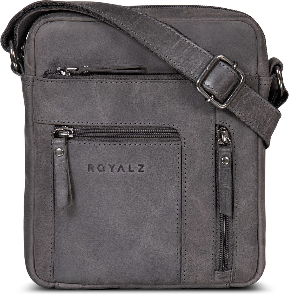 ROYALZ 'Dallas' Kleine Umhängetasche Herren Leder - Männer Schultertasche Echtleder im Vintage Look - Mini Ledertasche ideal für Alltag und Frei...