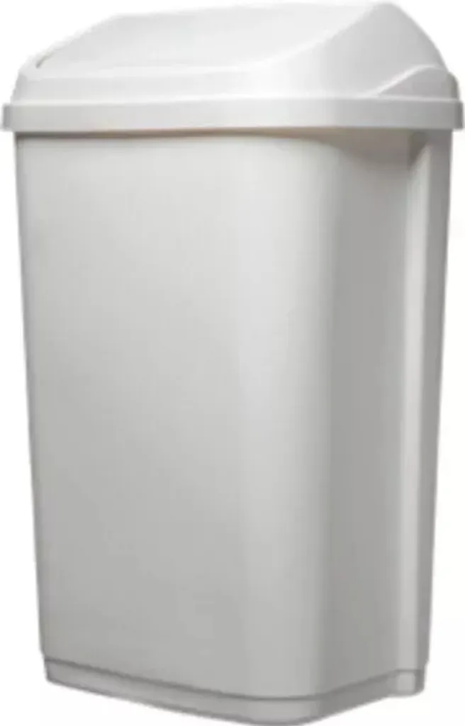 Petit seau 10 litres blanc pour bureau et salle de bain discret