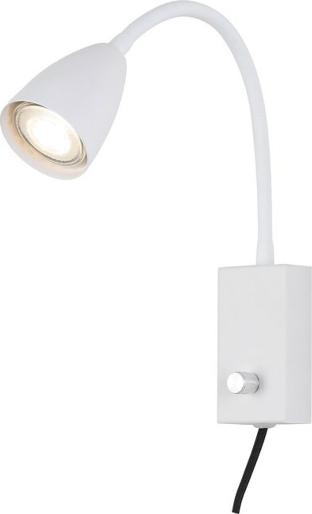 Mika Lampe spot GU10 MAX 25W câble en tissu blanc Image du produit 