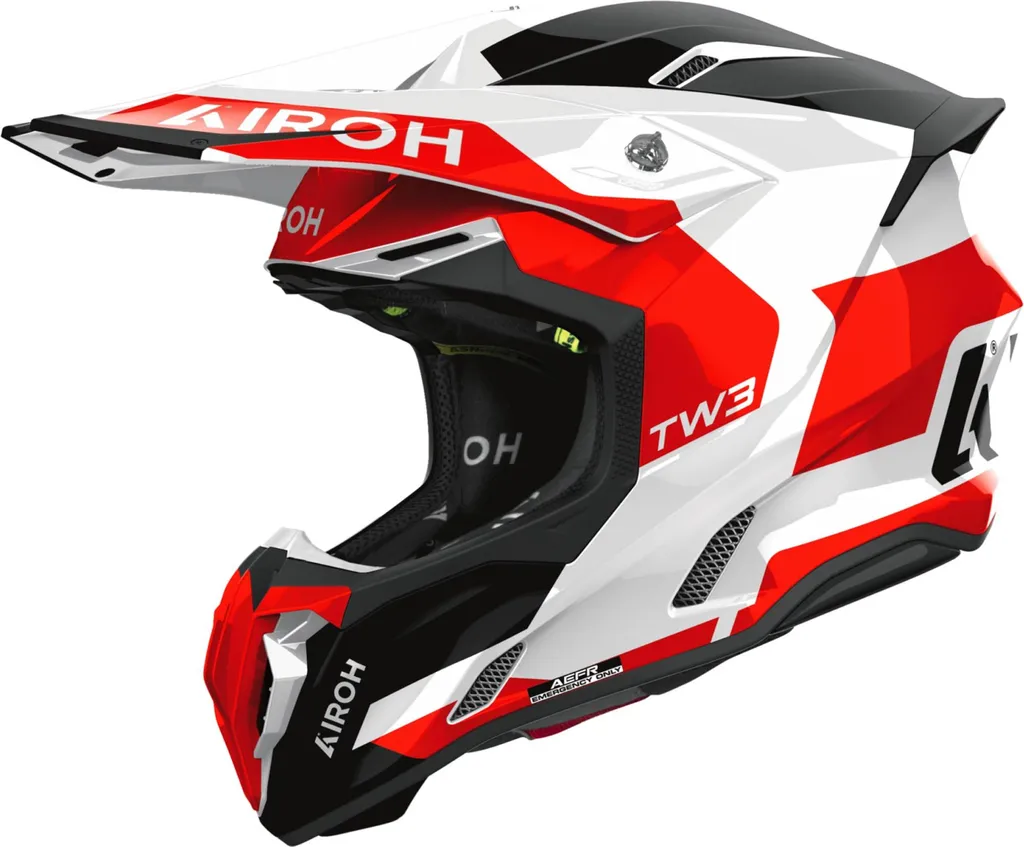 Casque Motocross Airoh Twist 3 Fancy Blanc Noir Rouge en Taille L 59-60