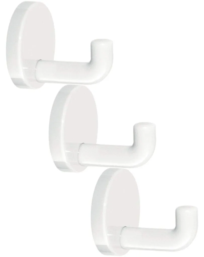 Crochet mural HEWI blanc lot de 3 : fixation solide et durable 477.90.010