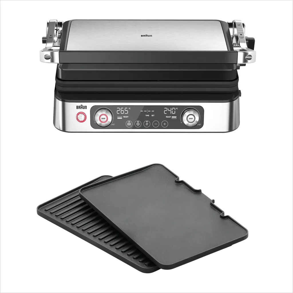 Braun MultiGrill 9 Pro GC9140 Silver 2200W - Gril Électrique Premium