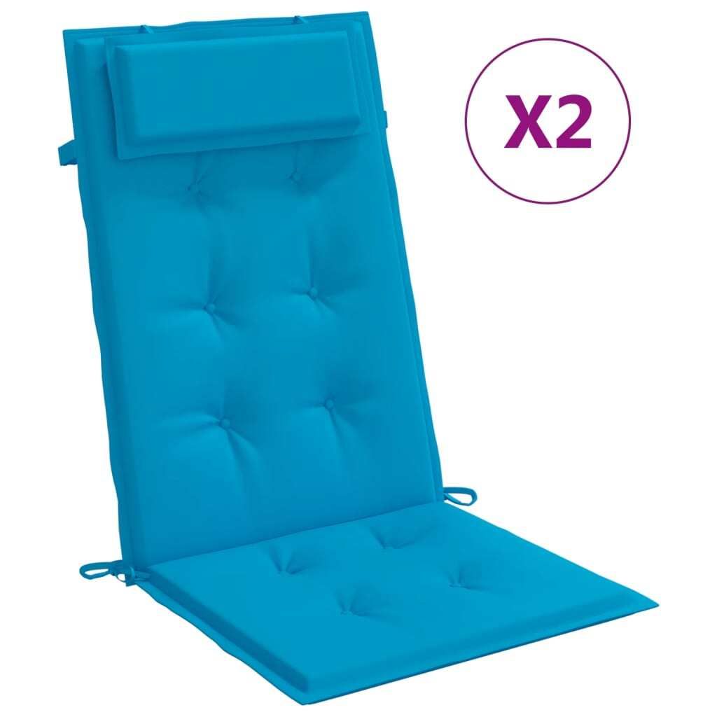 Hochlehner-Auflagen 2 Stk. Hellblau Oxford-Gewebe
