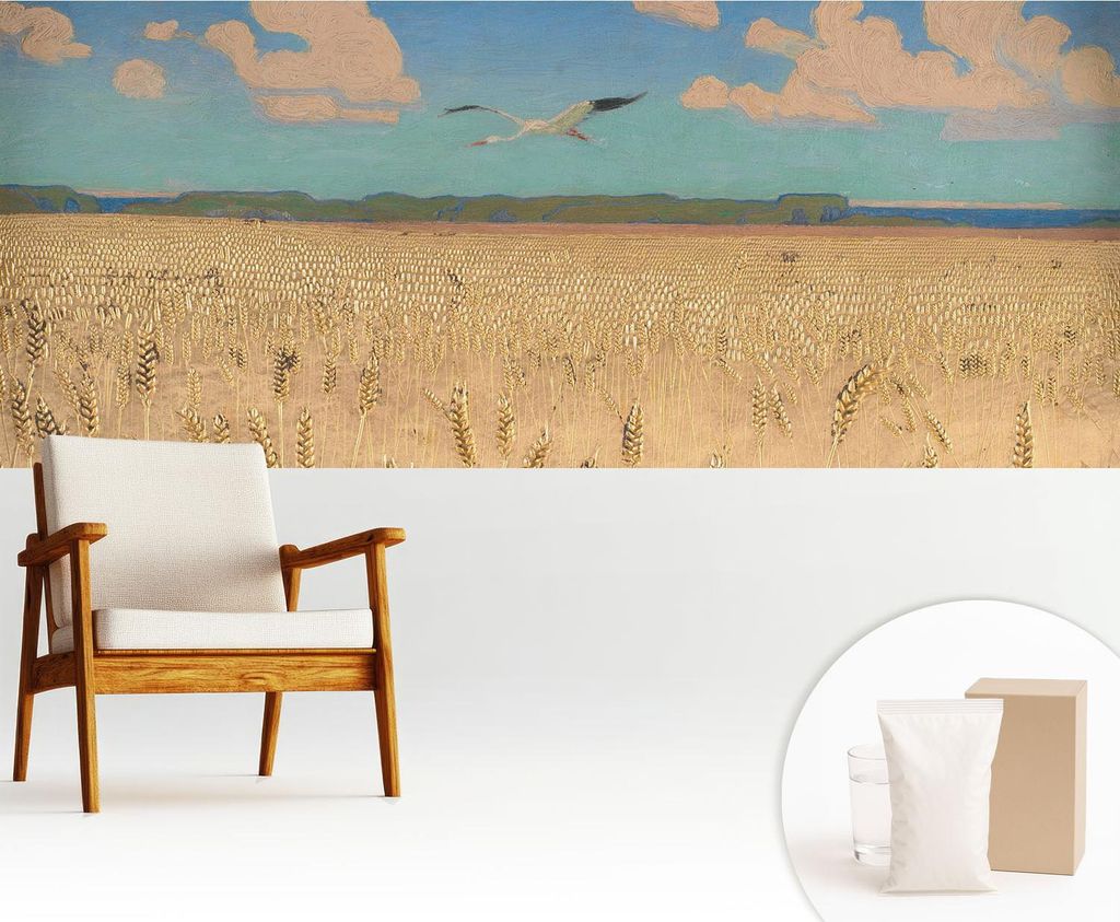 Fototapete - 250x104 cm - Tapete - Wandtapete - Wandbilder - Dekofolie - Tapete Folie - Wand - Dekoration - Wohnzimmer - Weizenfeld