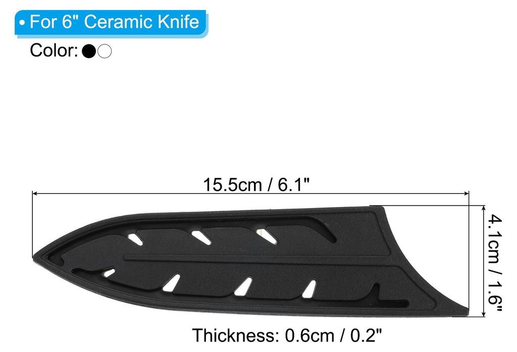 Messerhš¹llen fš¹r 6" Keramikmesser, 2 Stš¹ck Messerschutz, Messerhš¹llenabdeckungen, Feder-Keramikmesser-Set, Schwarz & Transparent, 6,1" ...