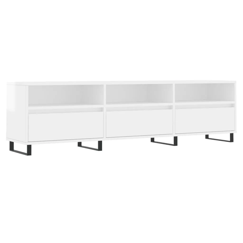 Mobile Porta TV 150 cm Design Minimal Bianco Lucido | Arredo Living
