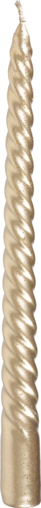 Kerze MagicHome Weihnachten, 25 cm, Packung 2 Stk., Champagner, spiralförmig, gedreht