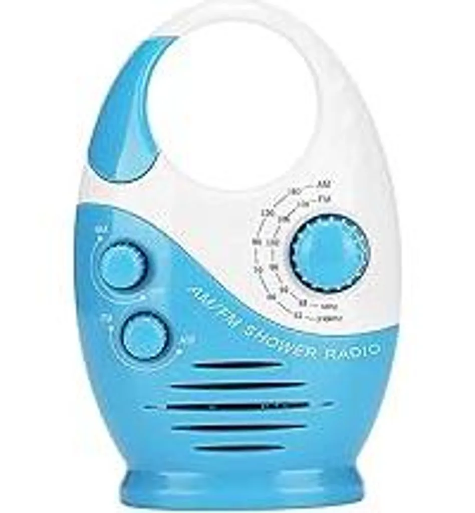 Sarini Radio da Doccia Impermeabile AM/FM Portatile con Gancio e Speaker - 1