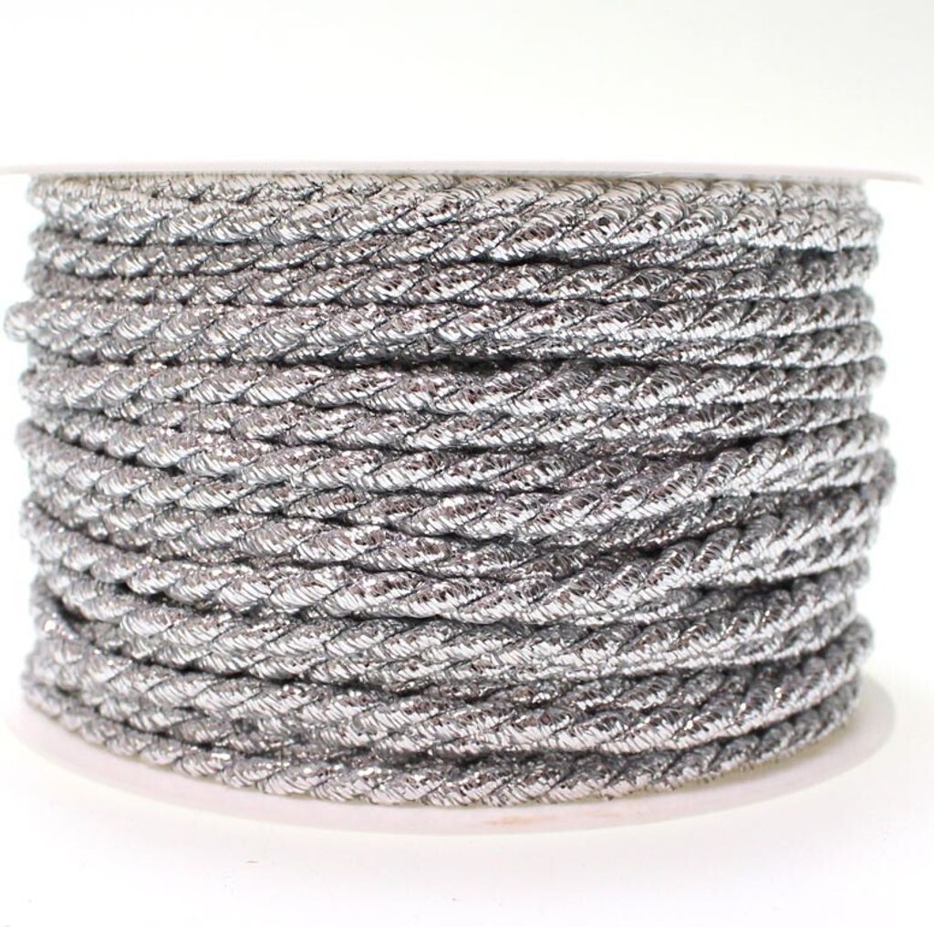Kordelband Silber 4mm 25m - Weihnachtsdeko Lametta DIY Bastelbedarf