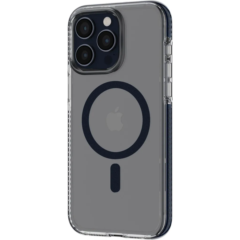 Coque de protection MagSafe iPhone 15 Pro Max Tech21 EvoCrystal Bleu